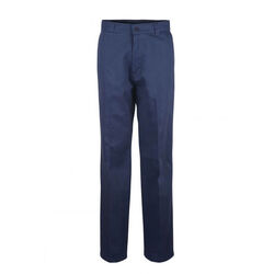 WORKCRAFT - MEN'S TROUSERS FLAT FRONT COTTON DRILL TROUSER