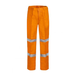 WORKCRAFT - MEN'S TROUSERS  SINGLE PLEAT COTTON DRILL TROUSER WITH CSR REFL