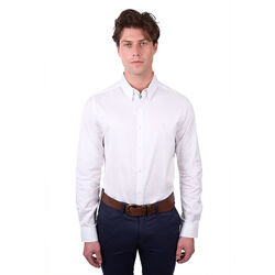 White Mens Callum Tailored L Sleeve Shirt