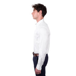White Mens Callum Tailored L Sleeve Shirt