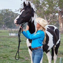 Womens Logo Long Sleeve Drill Shirt Aqua
