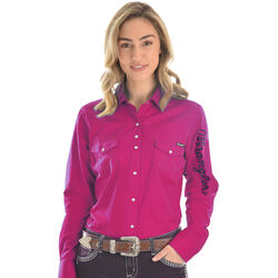 Womens Logo Long Sleeve Drill Magenta