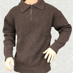 Zip Jumper Wool - Brown